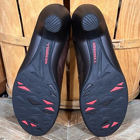 Merrell Evera Brown Leather 2.75" Heel Cycling Comfort Slip-On Pumps Womens 7 - Picture 10 of 12